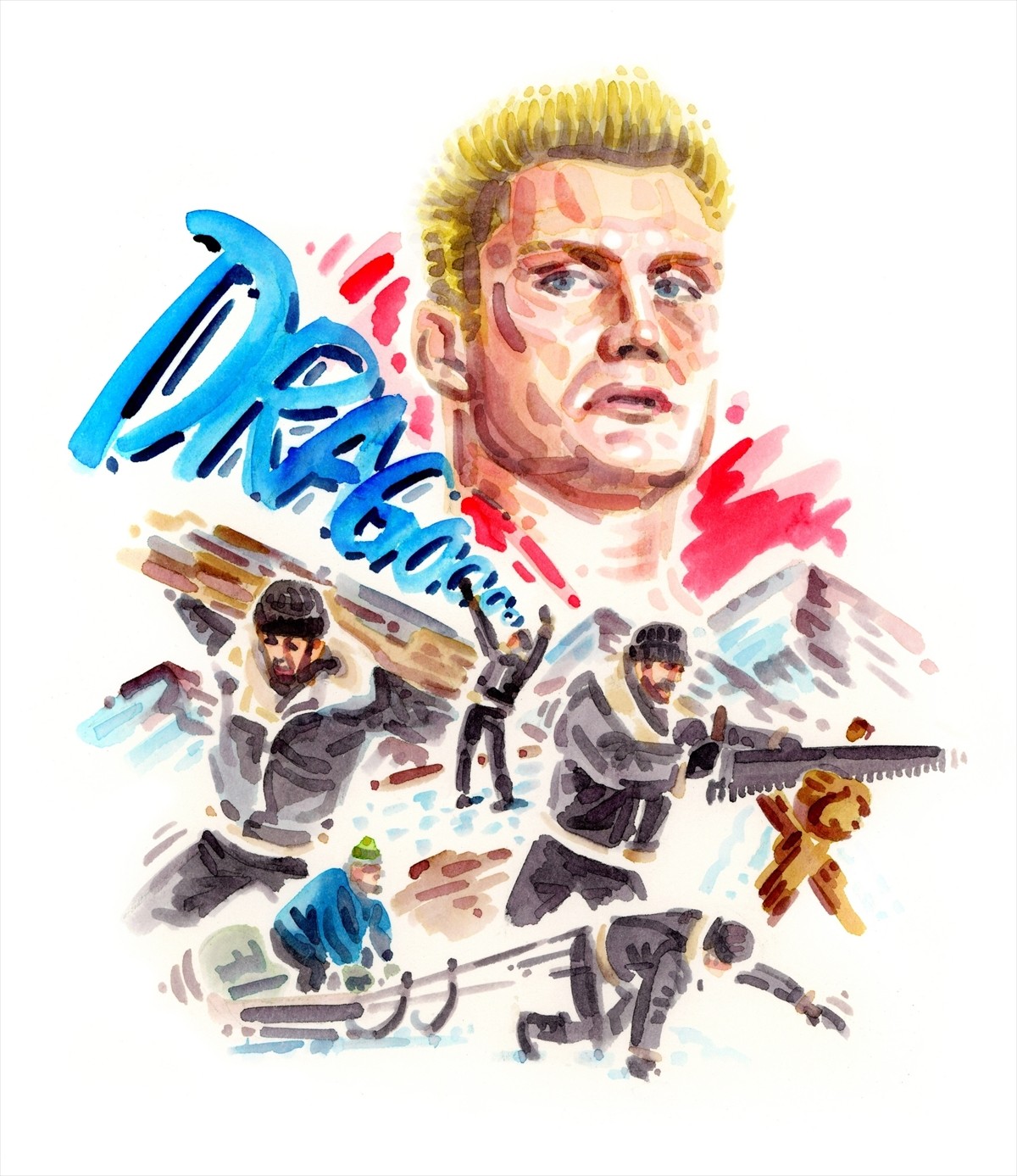 映画『ロッキーVSドラゴ:ROCKY IV』岡田成生描き下ろしイラスト