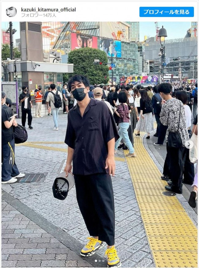 親子で渋谷を歩いた北村一輝 ※「北村一輝」インスタグラム