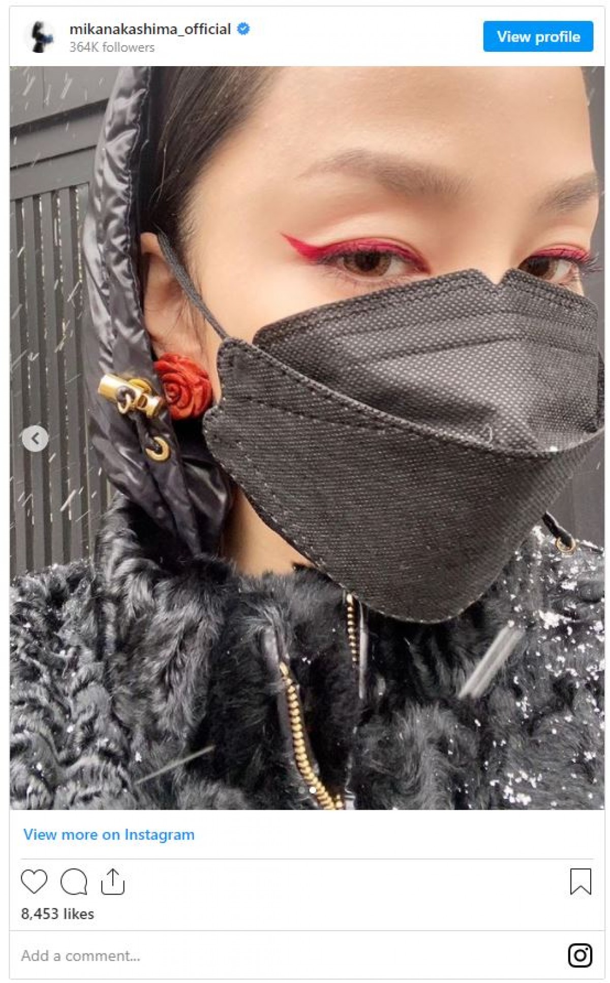 中島美嘉、雪舞う中にたたずむ美しい姿に反響 「雪の華」思い出すファンも