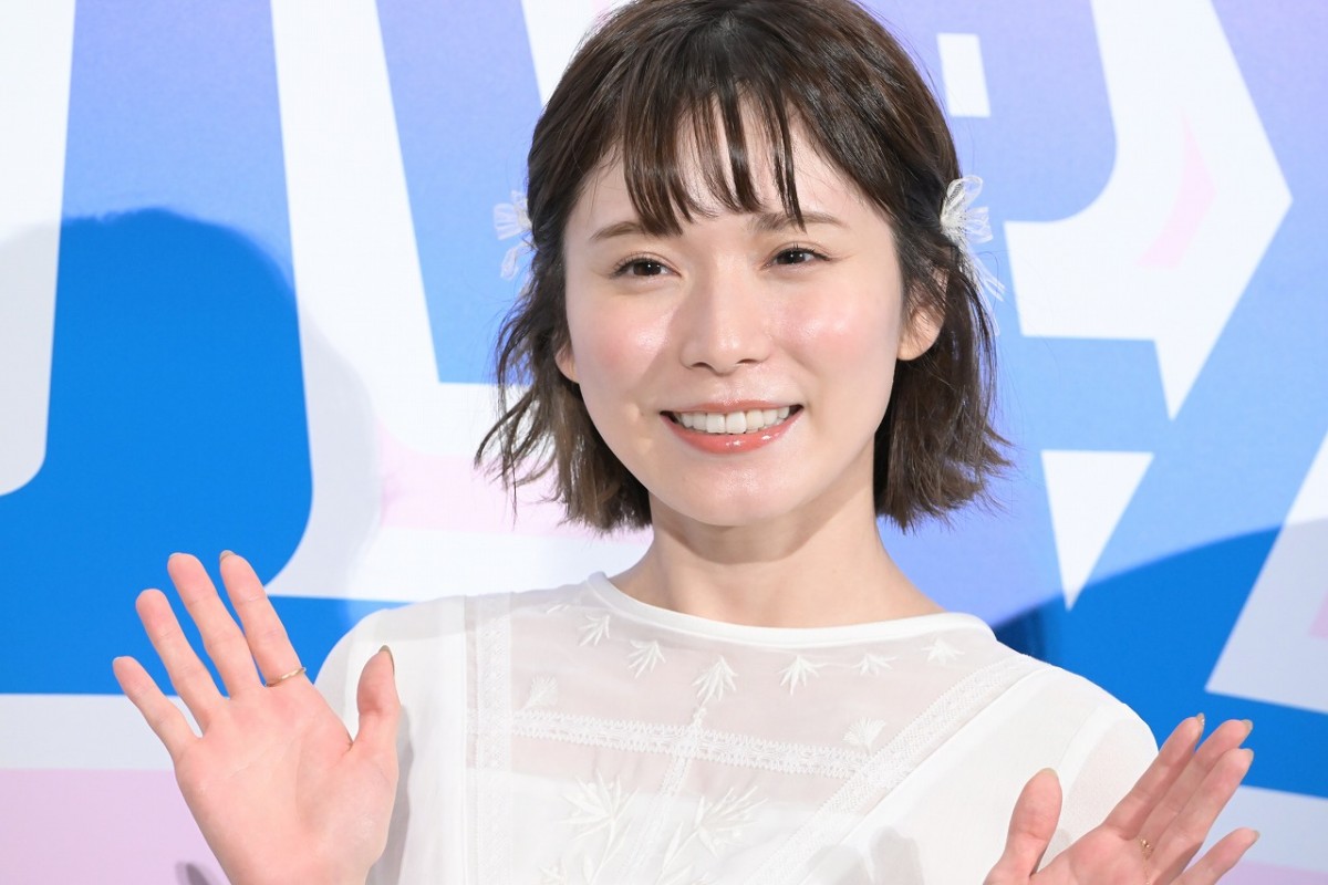 『映画ドラえもん のび太の宇宙小戦争(リトルスターウォーズ) 2021』大ヒット御礼舞台挨拶に出席した松岡茉優