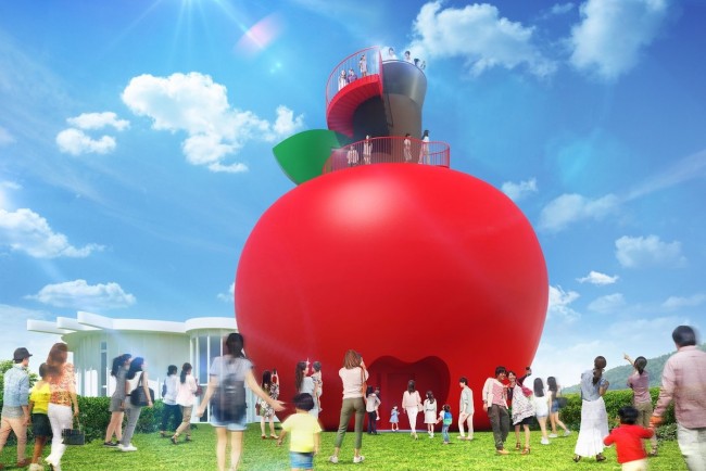 兵庫・淡路島に“ハローキティのりんごのおうち”が誕生へ！　世界最大のりんご型展望シアター