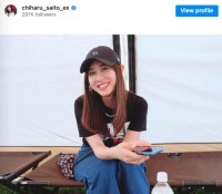 カジュアルな私服姿の斎藤ちはるアナウンサー　※「斎藤ちはる」インスタグラム