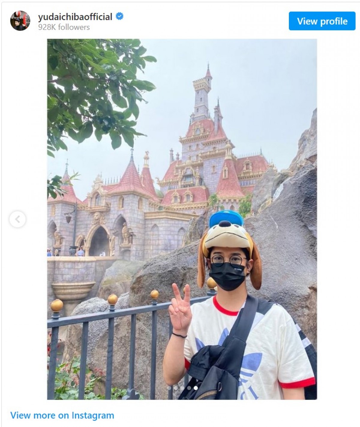 ディズニーランドを楽しむ千葉雄大 ※「千葉雄大」インスタグラム