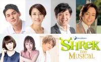 『シュレック・ザ・ミュージカル』に出演する（上段左から）spi、福田えり、吉田純也、泉見洋平、（下段左から）岡村さやか、須藤香菜、新里宏太 