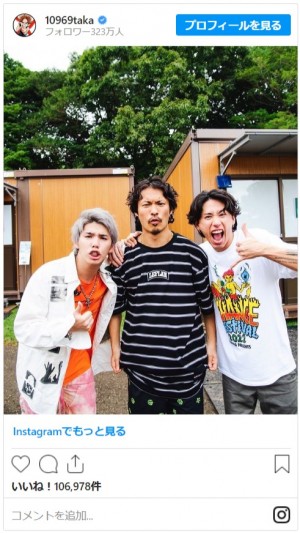 （左から）MY FIRST STORY・Hiro、WANIMA・KENTA、ONE OK ROCK・Taka　※「Taka」インスタグラム