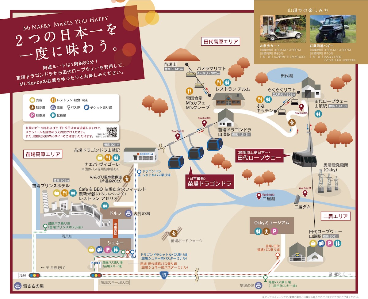 苗場ドラゴンドラの紅葉営業