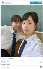 透明感がすごい制服姿の川口春奈と藤間爽子　※ドラマ『silent』公式インスタグラム