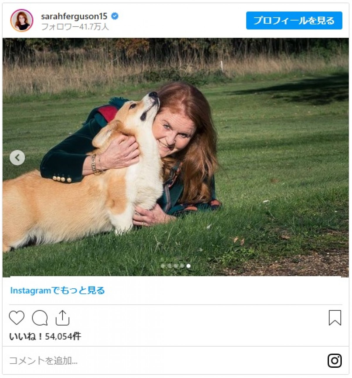 エリザベス女王のコーギーを引き取ったサラ・ファーガソン、愛犬たちとの写真公開