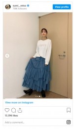 鷲見玲奈の私服姿　※「鷲見玲奈」インスタグラム