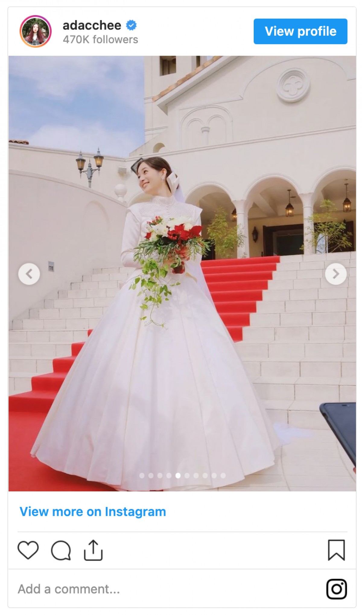 足立梨花、純白ウエディングドレス姿に反響「美しすぎる」「似合ってて素敵」