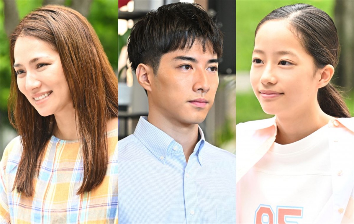 日曜劇場『オールドルーキー』第7話に出演する(左から)野波麻帆、福山翔大、池端杏慈