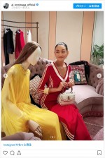 GUCCIのドレスを身にまとった冨永愛 ※「冨永愛」インスタグラム