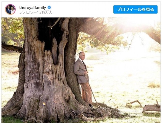 英チャールズ国王74歳のポートレート　※「英王室」インスタグラム