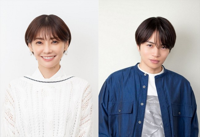 ドラマ Paravi『隣の男はよく食べる』に出演する(左から)倉科カナ、菊池風磨