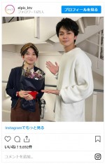 すべての始まり　“岸本”眞栄田郷敦＆”チェリーさん”三浦透子の2ショット　※ドラマ『エルピスー希望、あるいは災いー』公式インスタグラム	