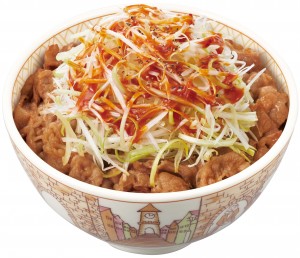 「すき家」赤だれ白髪ねぎ牛丼