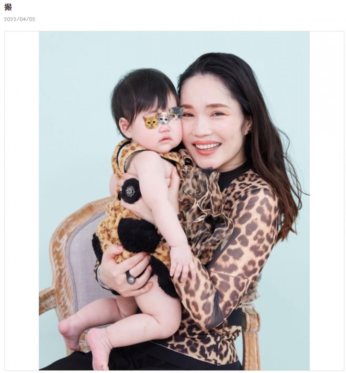平野ノラ、愛娘＆夫ら家族全員ヒョウ柄バブリーコーデに反響「素敵な家族写真」