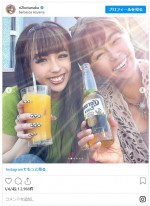 ご馳走してくれた長女と2ショット　※「田中律子」インスタグラム