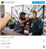 激闘を終え談笑するプアカーオと三浦孝太　※「三浦孝太」インスタグラム