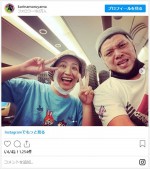 くっきー！と遭遇した丸山桂里奈 ※「丸山桂里奈」インスタグラム