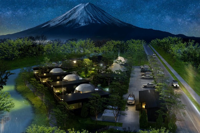 山梨初“客室温泉付きグランピング施設”誕生へ！　富士山が目の前の最高なロケーション