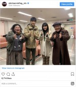 （左から）平田敦子、西島秀俊、原菜乃華、上島竜兵　※ドラマ『真犯人フラグ』公式インスタグラム