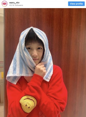 今田美桜の“タオル巻き巻き”ショット　※ドラマ『悪女（わる）』公式インスタグラム