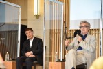 「THE TOKYO TOILET Art Project with Wim Wenders」記者発表会に出席した（左から）安藤忠雄、ヴィム・ヴェンダース監督