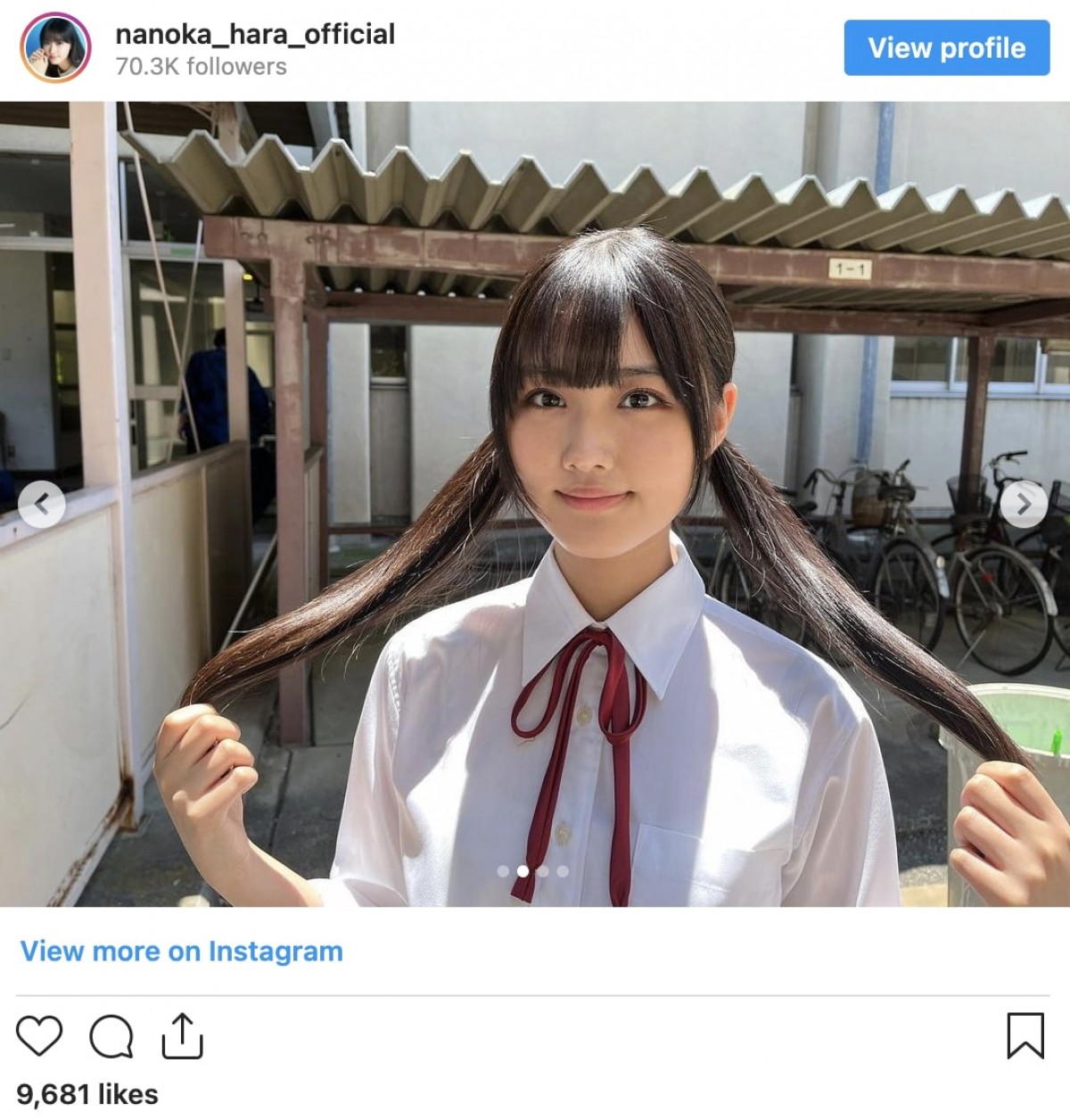 『ナンバMG5』原菜乃華、黒髪ツインテールショット公開「反抗期おわりました」