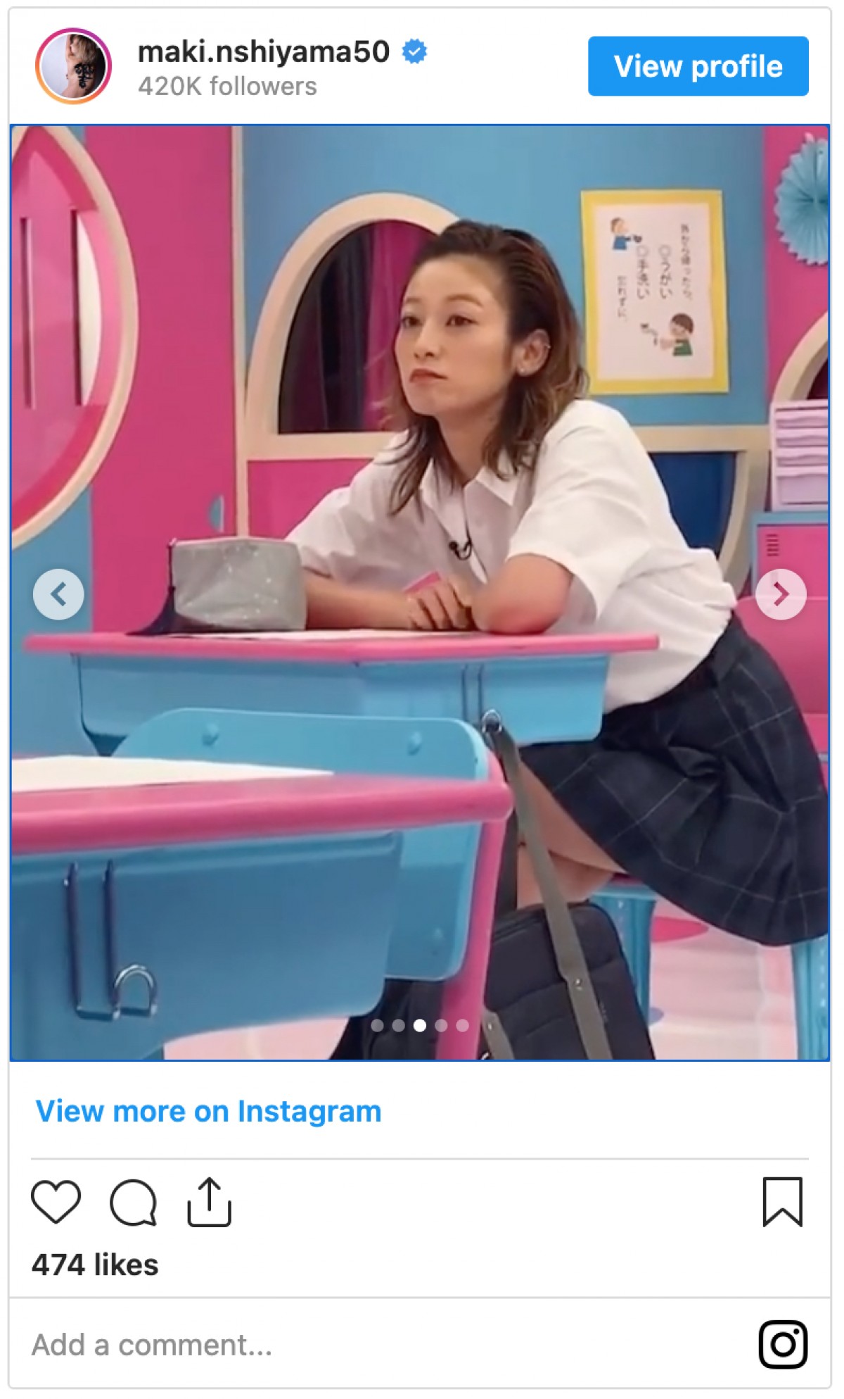 西山茉希、ミニスカ＆Yシャツ“女子高生の夏服”スタイルに反響「違和感ないのが凄い」