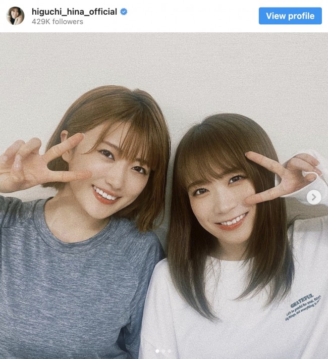 （左から）樋口日奈、秋元真夏　※「樋口日奈」インスタグラム