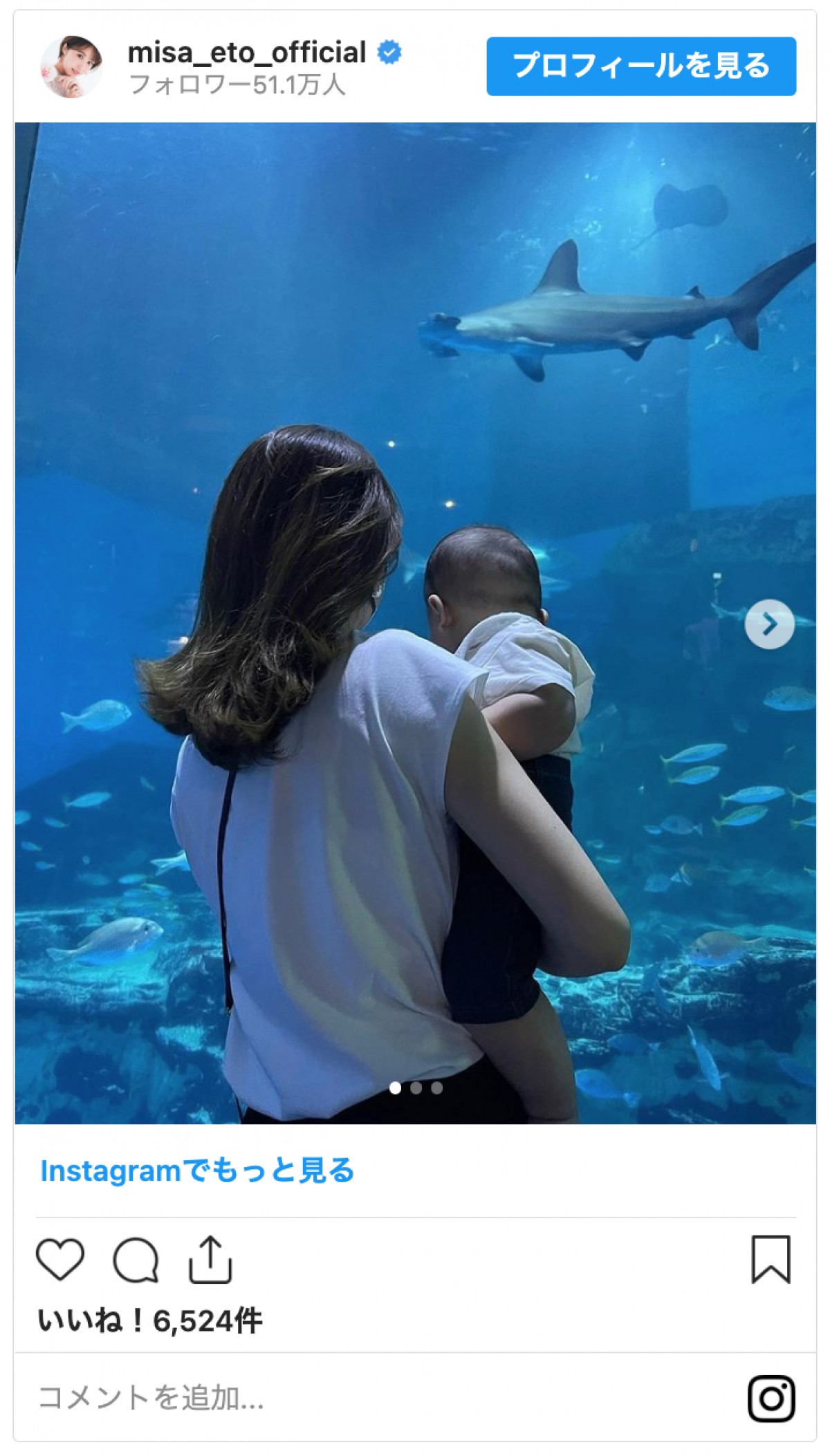 元乃木坂46・衛藤美彩、息子の“水族館デビュー”報告「理想の家族」「素敵」の声