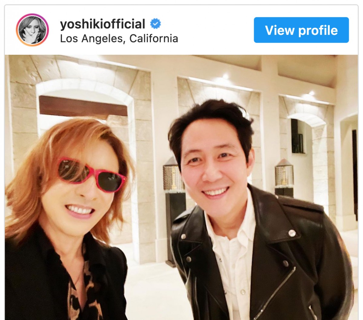 YOSHIKI、『イカゲーム』イ・ジョンジェとの自撮りを披露