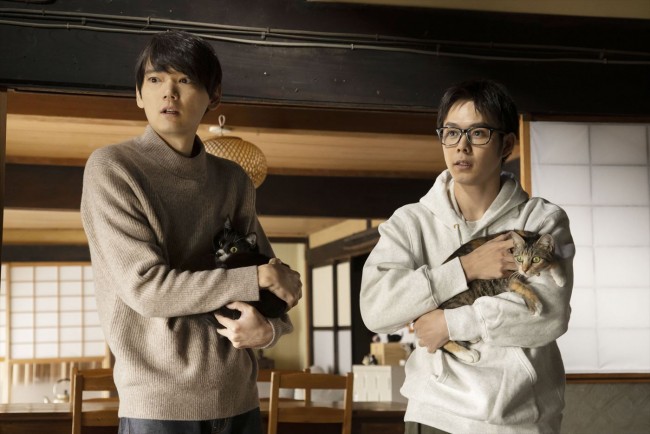 ドラマ『ねこ物件』より(左から)主演の古川雄輝、共演の細田佳央太