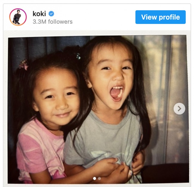 （向かって左から）Cocomi、Koki,　※「Koki,」インスタグラム