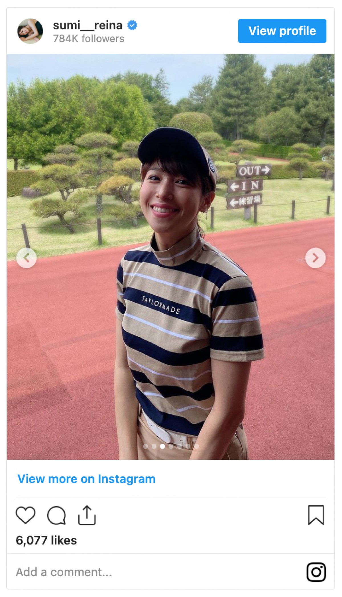 鷲見玲奈、最新ゴルフコーデに「お似合い」「スタイル抜群」の声