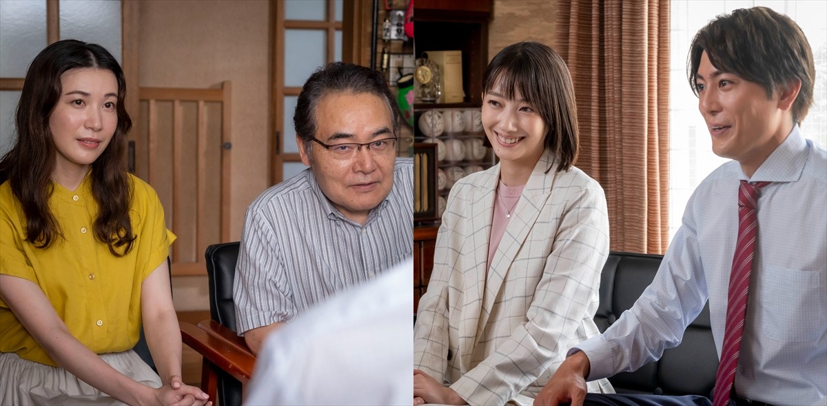 月10ドラマ『魔法のリノベ』第5話に出演する(左から)村川絵梨、岩松了、波瑠、間宮祥太朗