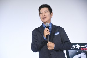 映画『ロッキーVSドラゴ：ROCKY IV』大ヒット御礼イベントに登壇した関根勤