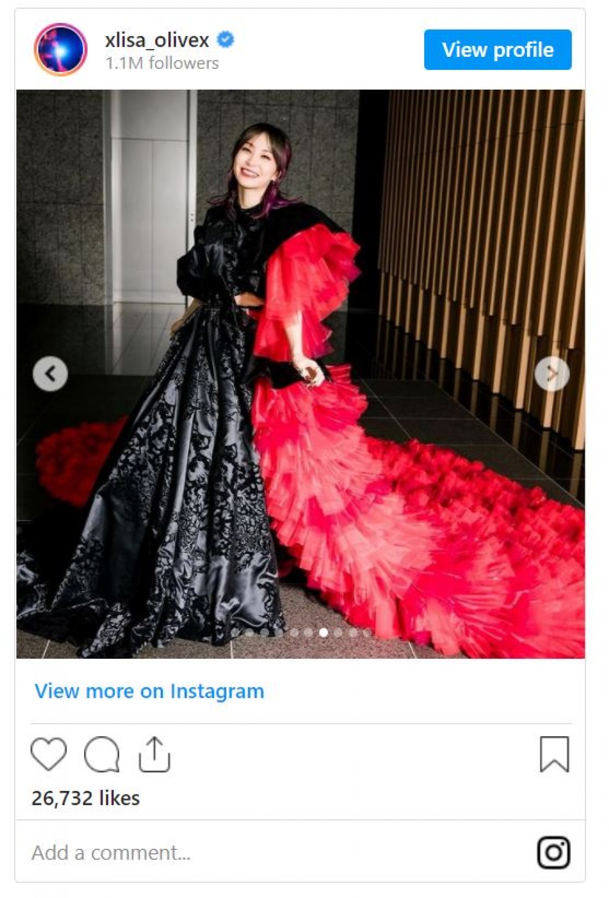 LiSA 紅白でのゴージャス衣装の秘話公開　ファンも「美しすぎます」と絶賛