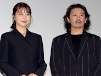 映画『前科者』公開直前舞台あいさつに登壇した有村架純、森田剛