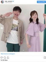 （左から）南原清隆、滝菜月　※「滝菜月」インスタグラム