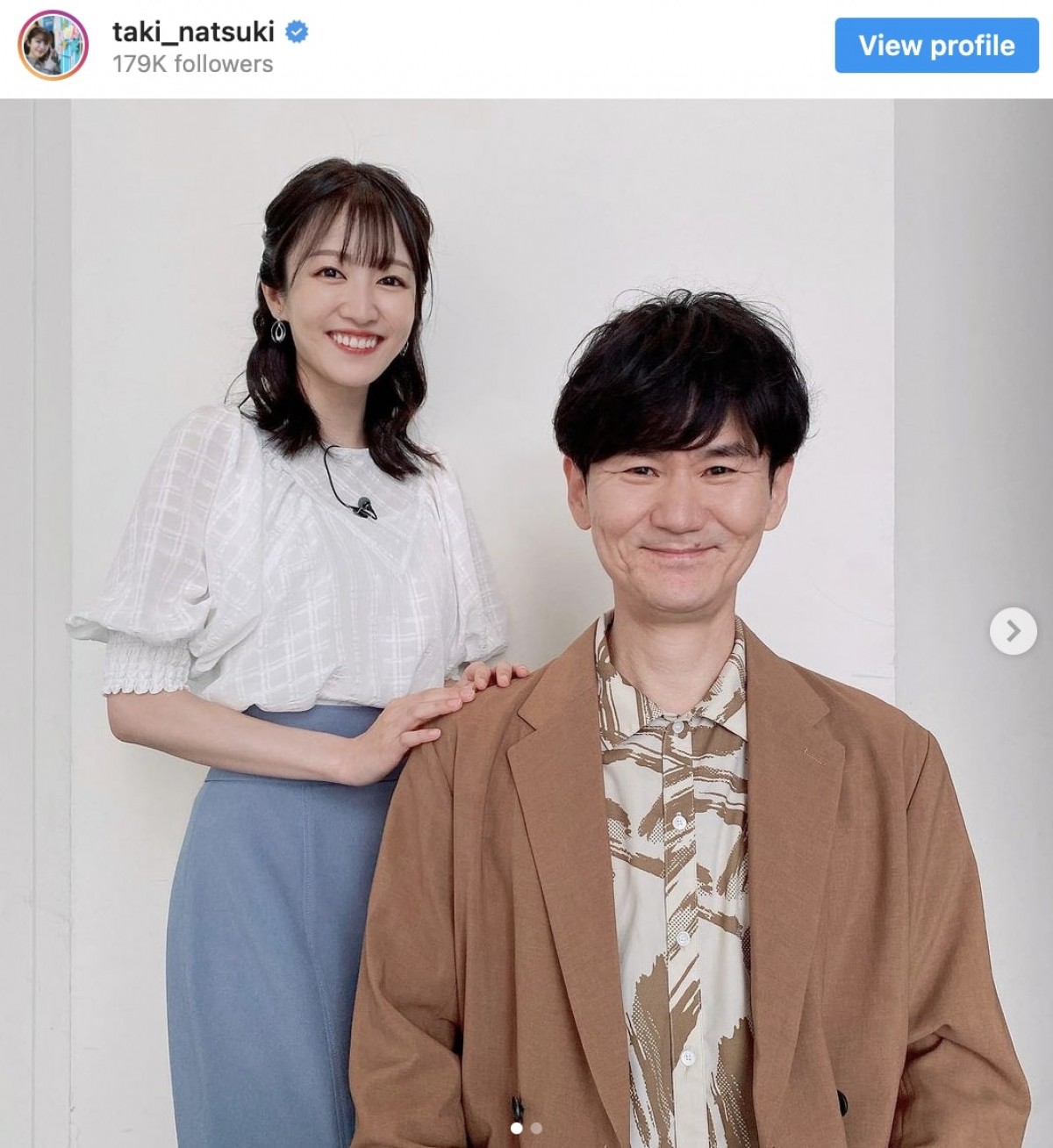 (左から)滝菜月、南原清隆 ※「滝菜月」インスタグラム