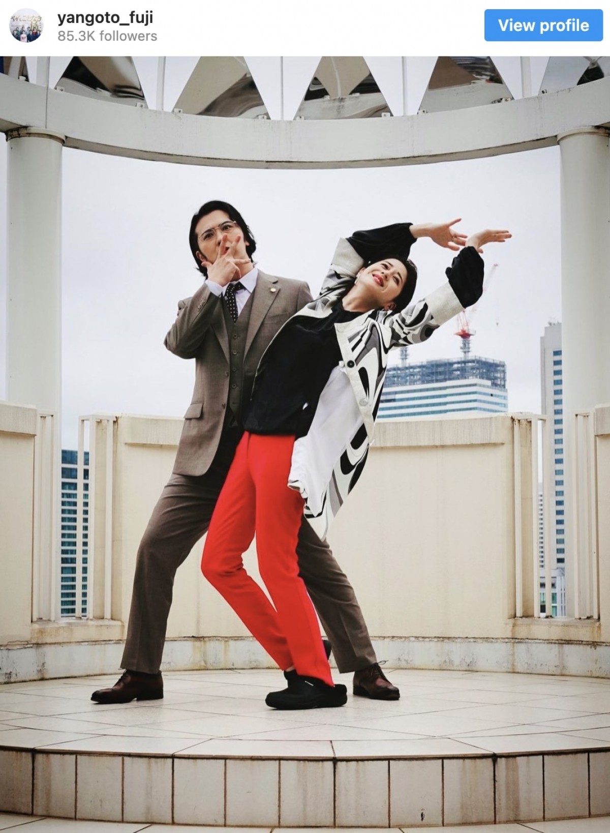 （左から）尾上松也、松本若菜　※ドラマ『やんごとなき一族』公式インスタグラム