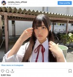 黒髪ツインテールの原菜乃華　※「原菜乃華」インスタグラム