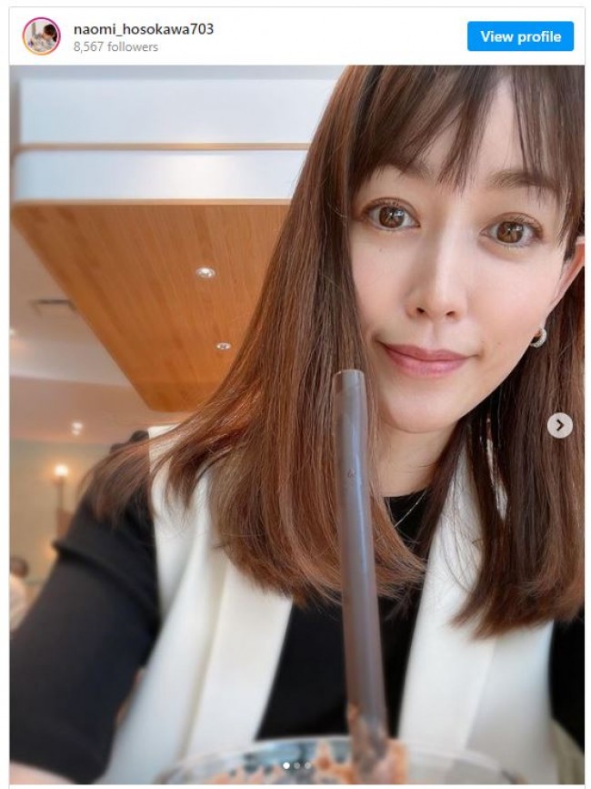 次女とのデート報告した細川　※「細川直美」インスタグラム