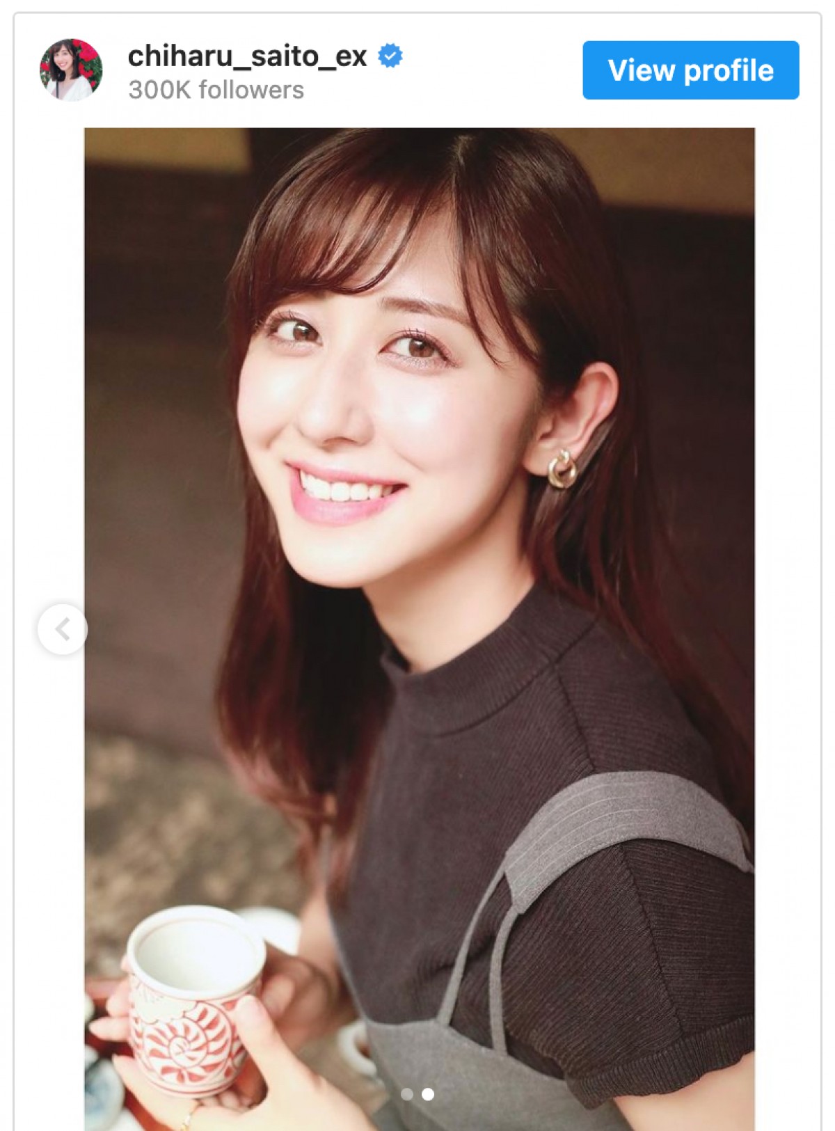 妹・まりなが撮影した斎藤ちはるのソロショット　※「斎藤ちはる」インスタグラム