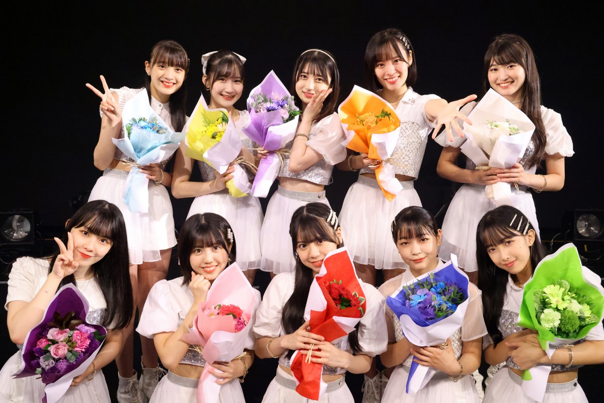 メジャーデビューイベント開催したハロプロの新グループ・OCHA NORMA(上段左から)斉藤円香、広本瑠璃 、田代すみれ、石栗奏美、中山夏月姫(下段左から) 西崎美空、窪田七海、米村姫良々、筒井澪心、北原もも
