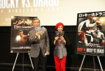 映画『ロッキーVSドラゴ：ROCKY IV』前夜祭イベントに登場した（左から）羽佐間道夫、松金よね子
