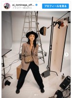 ハイセンスな私服コーデを披露した冨永愛　※「冨永愛」インスタグラム