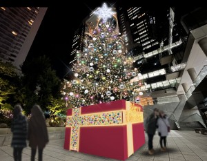 大阪・梅田スカイビルでイルミネーション開催！　約7メートルのクリスマスツリーが登場